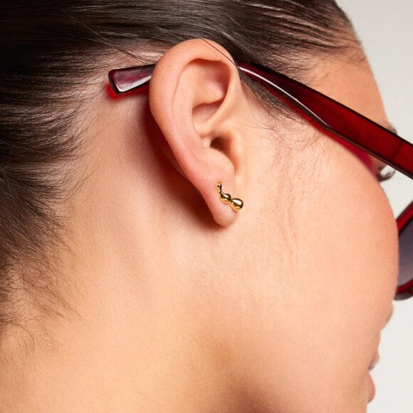 NWT Hey Harper Gold Blowing Bubbles Earrings - Picture 4 of 6